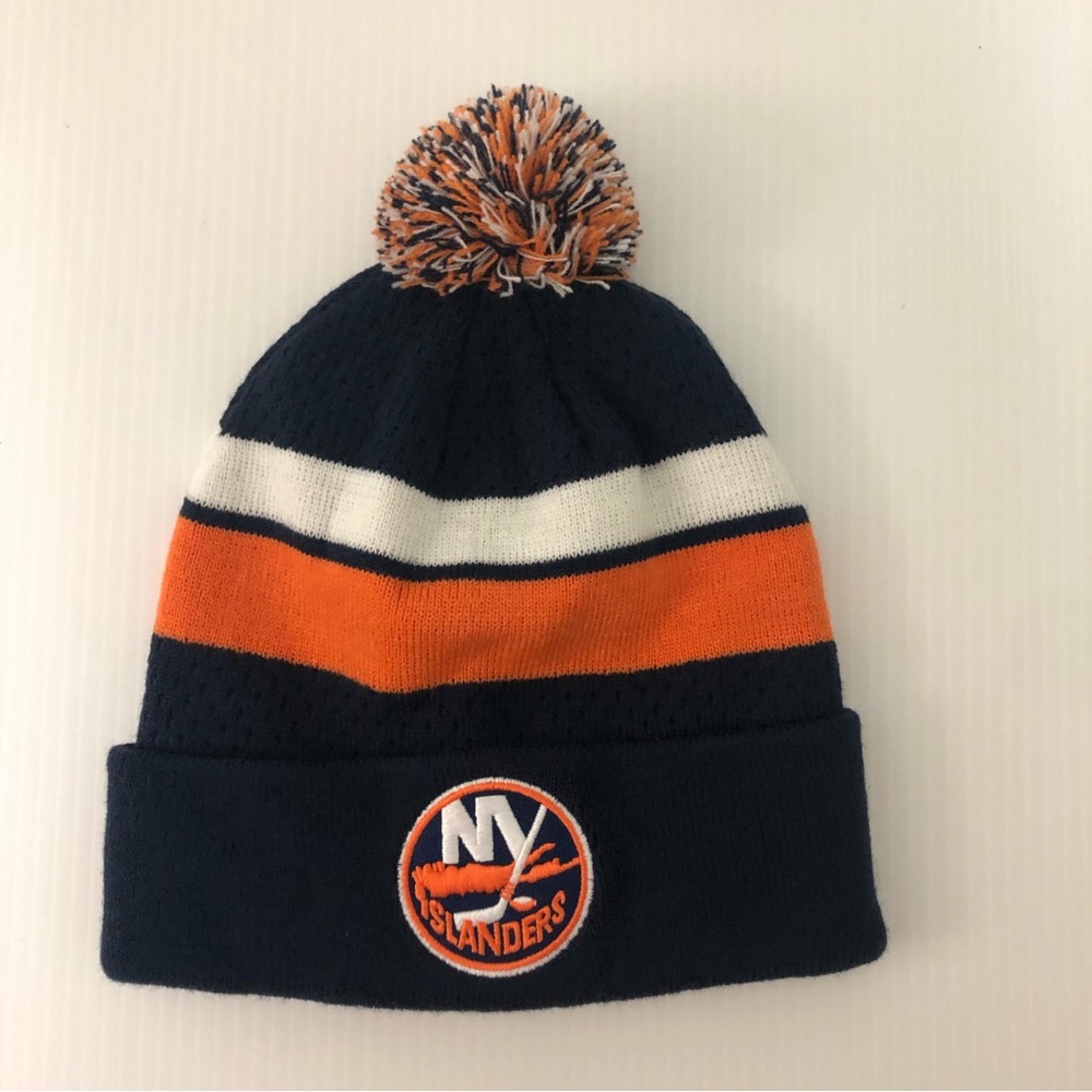 New York Islanders Knit Hat with Pom Pom - Size Youth 8-20